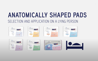 Instructievideo Seni Anatomically Shaped Pads liggend persoon